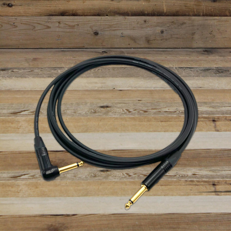 Open Box Mogami 10-foot Gold 1/4" Right-Angle TS Male to Straight Instrument Cable