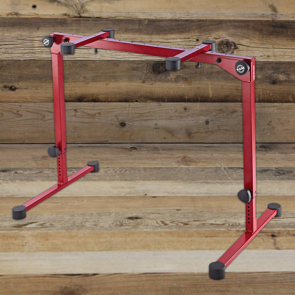 Open Box K&M 18820 Omega Pro Keyboard Stand with Folding Legs, Ruby Red