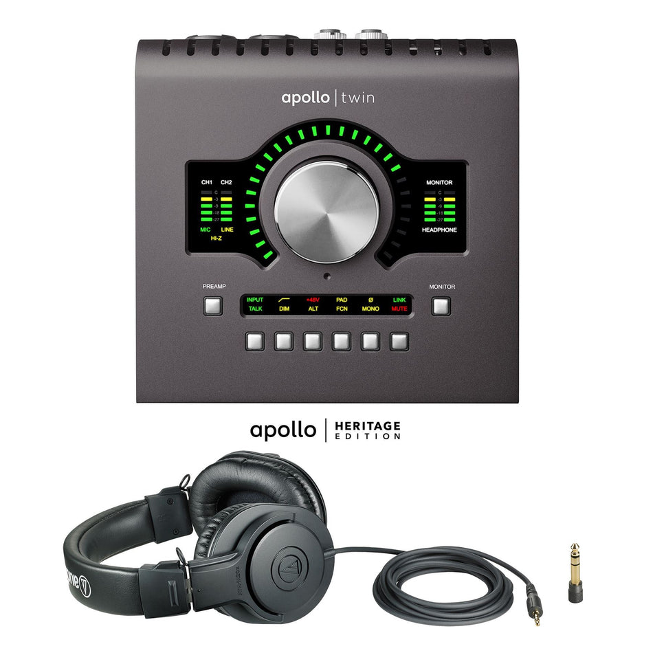 Universal Audio Apollo Twin MkII Duo Heritage Edition Bundle with ATH-M20x Headphones