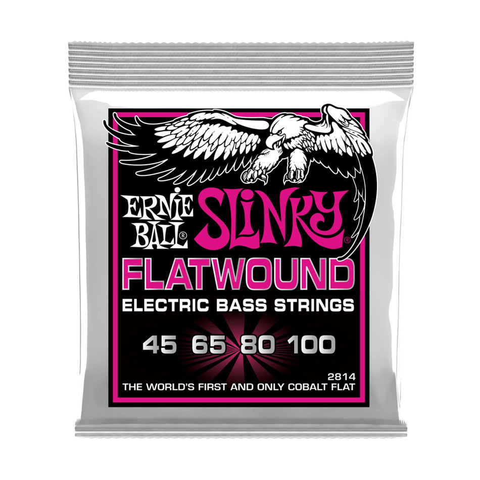 Ernie Ball P02814 Super Slinky Flatwound Electric Bass Strings - 45-100 Gauge