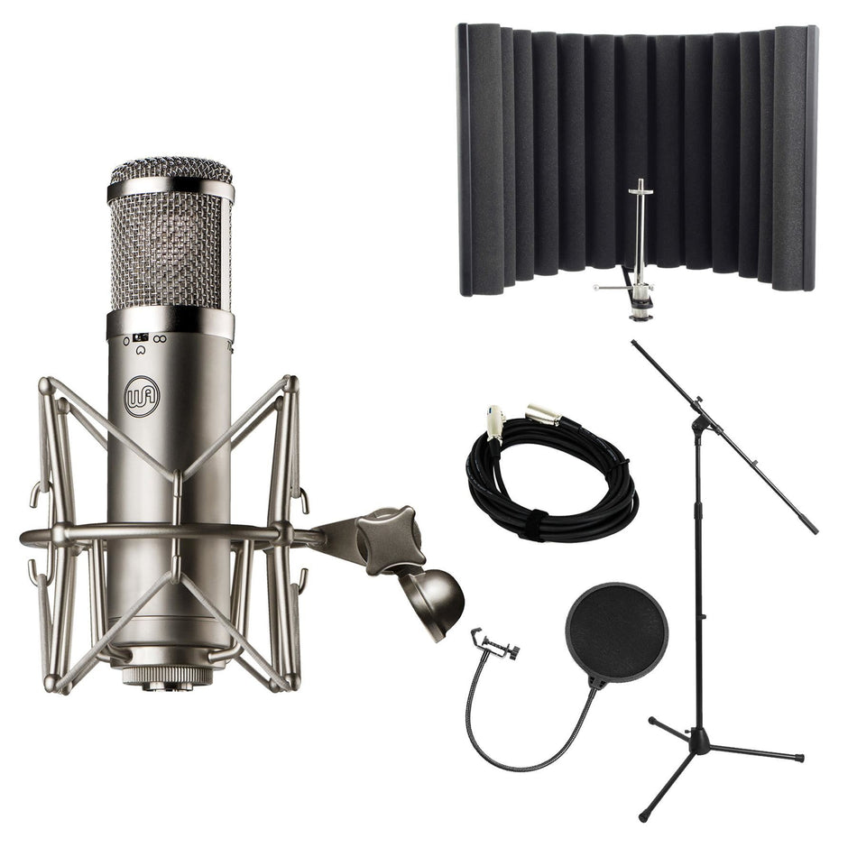 Warm Audio WA-47jr Bundle with RF-X Acoustic Shield, Pop Filter, Stand & Cable