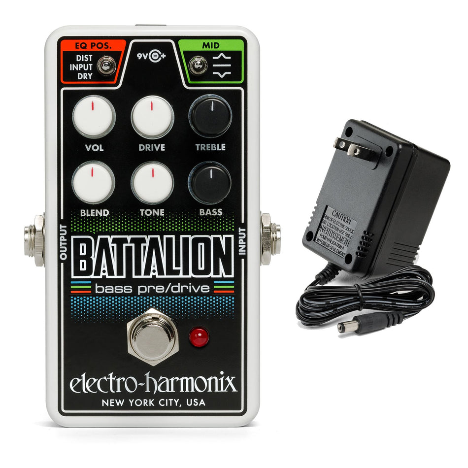 Electro-Harmonix Nano Battalion Bass Preamp & Overdrive Effects Pedal