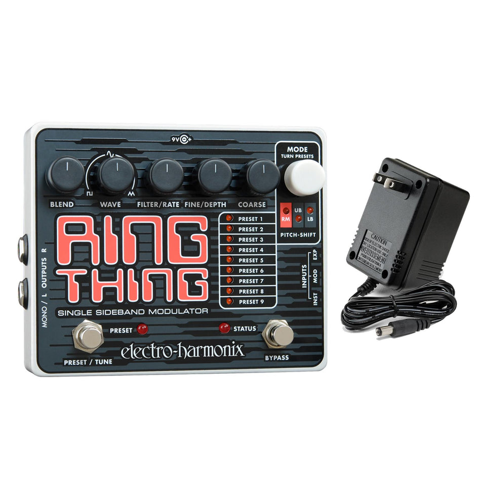 Electro-Harmonix Ring Thing Ring Modulator Guitar Effects Pedal with Power Supply
