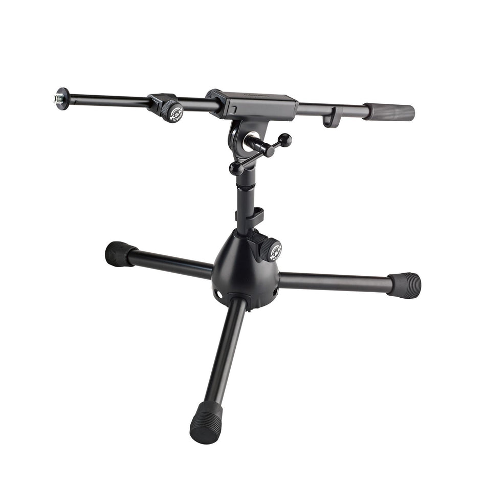 K&M 25950 Low Profile Mic Stand For Amps or Kick Drums, Black