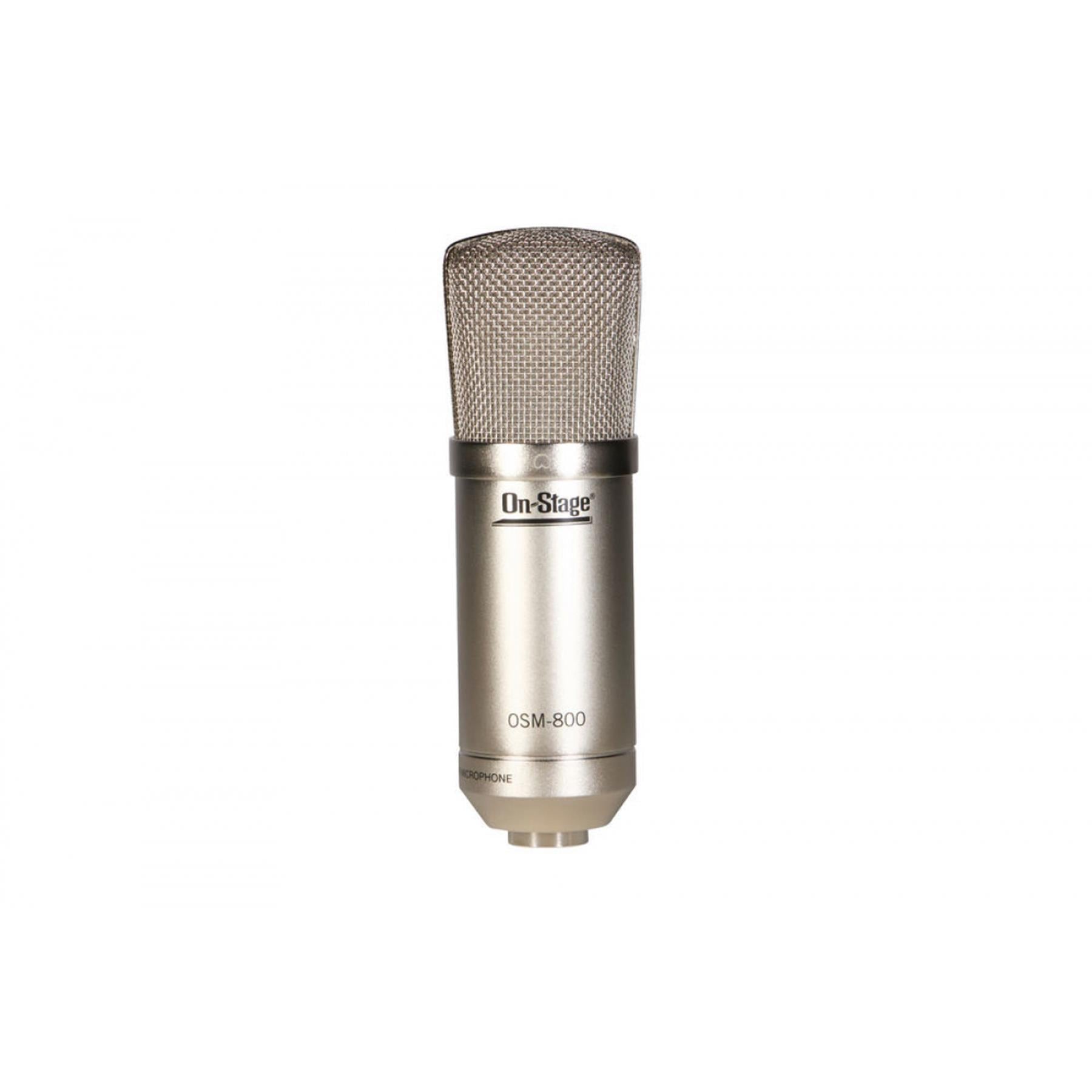 Stereo Pair of On-Stage AS800 Condenser Microphones with XLR Cables & Stands
