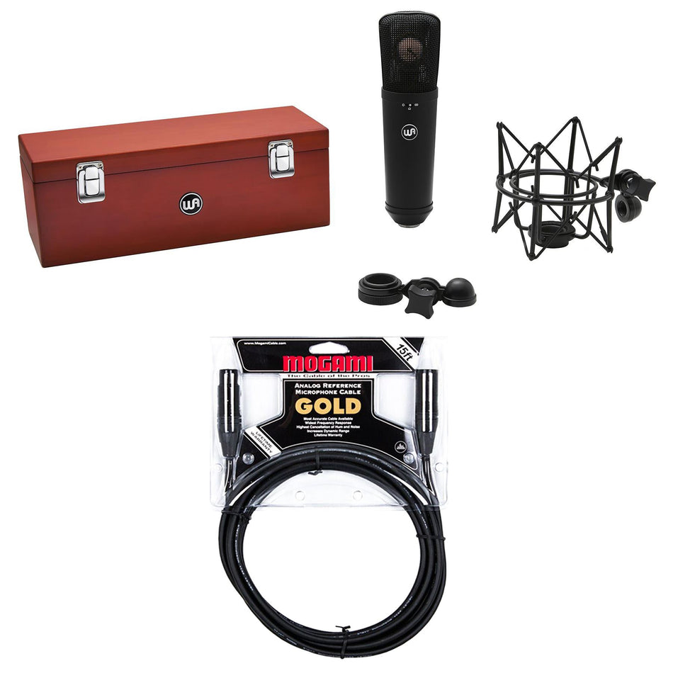 Warm Audio Black WA-87 R2 Microphone Bundle with Mogami Gold Studio XLR Cable