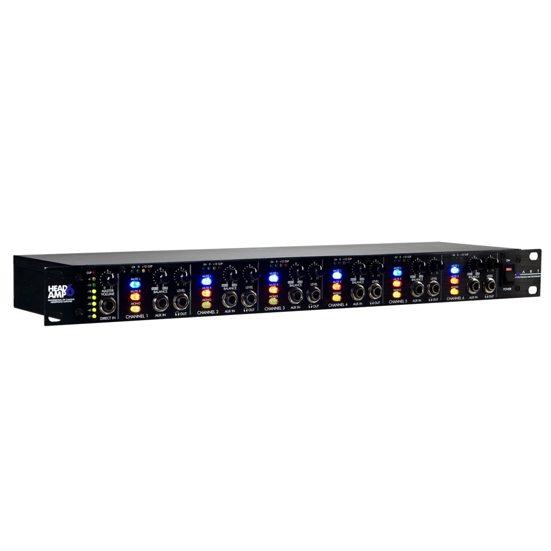 ART HeadAmp 6 Headphone Amplifier Bundle with 4 Samson SR350 Headphones