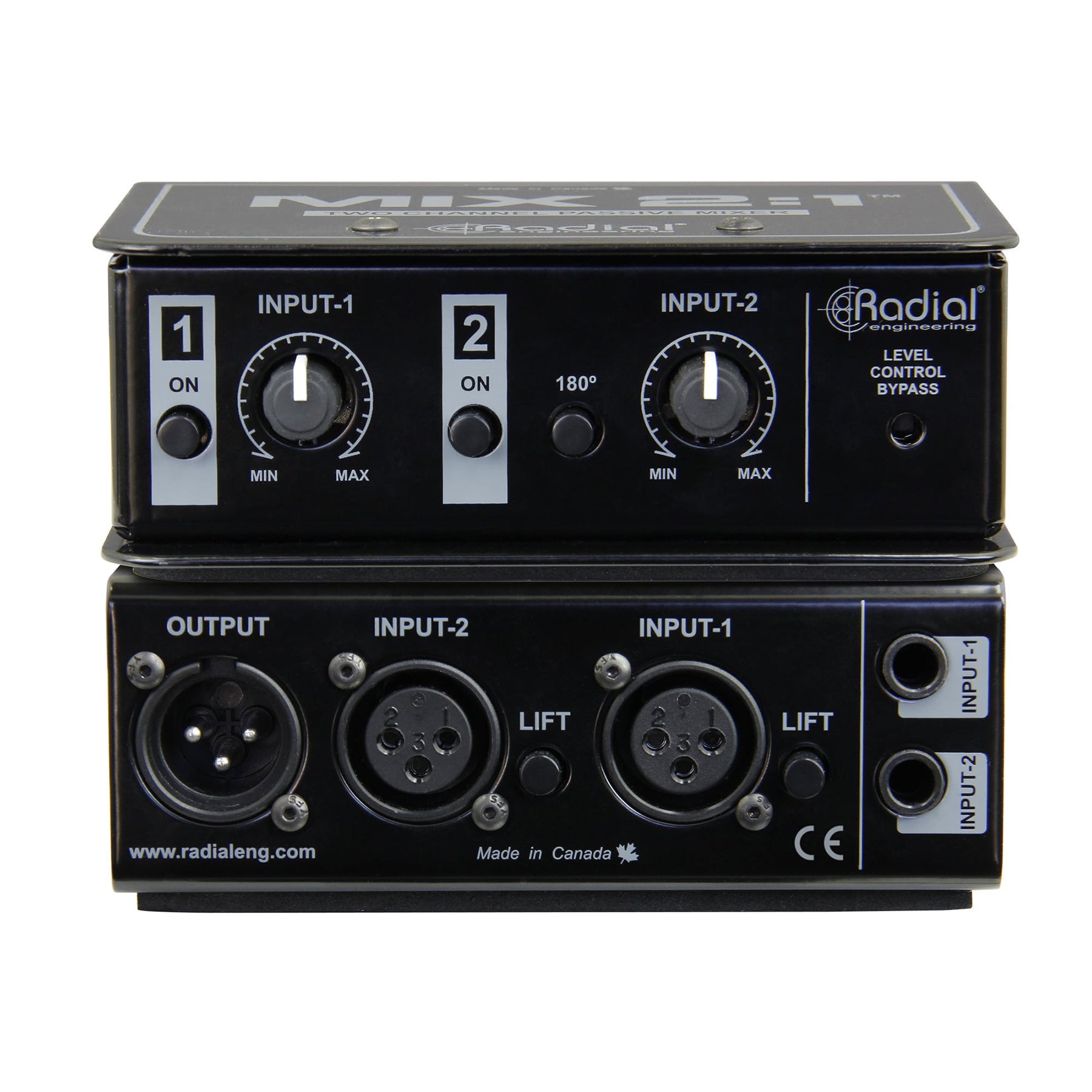 Radial Engineering MIX 2:1 2-Channel Passive Mixer bundle with XLR & TRS Cables