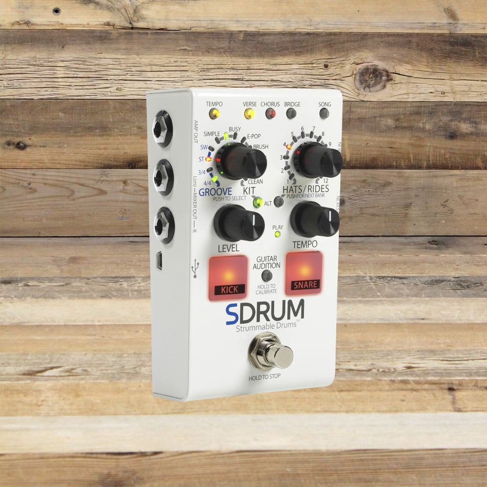 Open Box Digitech SDRUM Strummable Drums Effect Pedal with Power Supply Auto-Drummer
