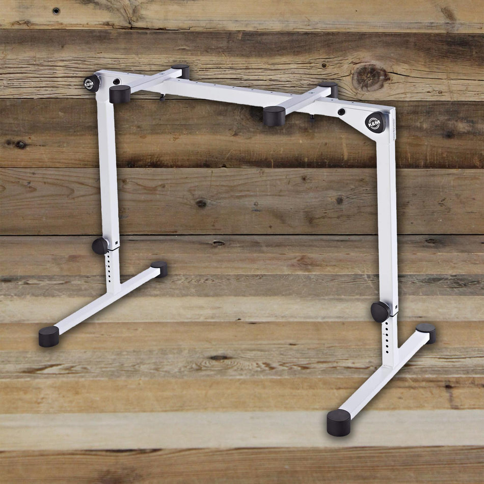 Open Box K&M 18820 Pure White Omega Pro Keyboard Stand with Folding Legs