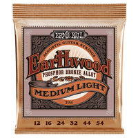 Ernie Ball 2146 Earthwood Medium Light Phosphor Bronze Acoustic Guitar Strings (13-56 Gauge)