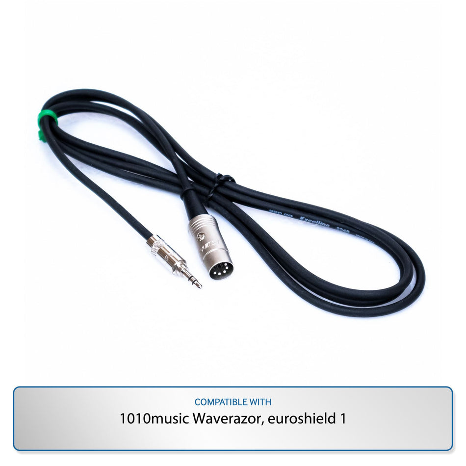 6-Foot ProCo MIDI to 1/8" TRS Type-B Cable for 1010music Waverazor, euroshield 1