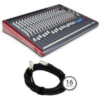 Allen & Heath ZED24 Mixer Bundle with 16 20-foot XLR Cables