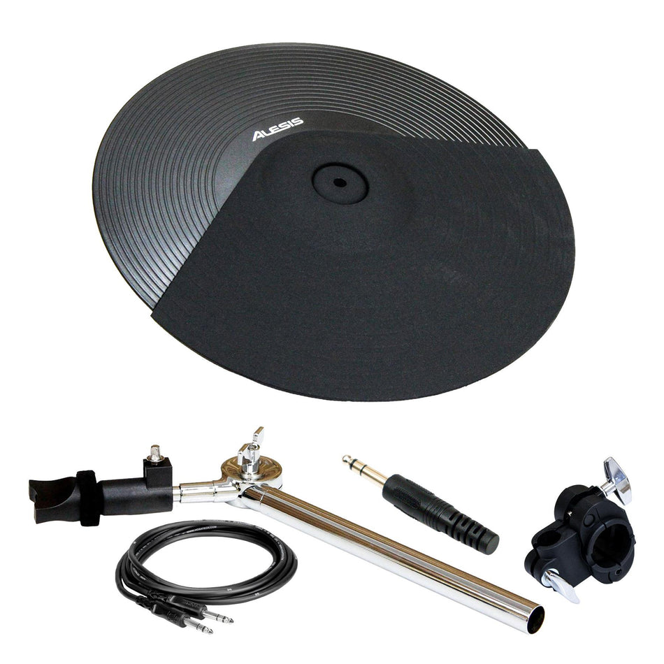 Alesis 14" 3-Zone Cymbal Pad Bundle with Support Arm, Clamp, Cable, Dummy Plug