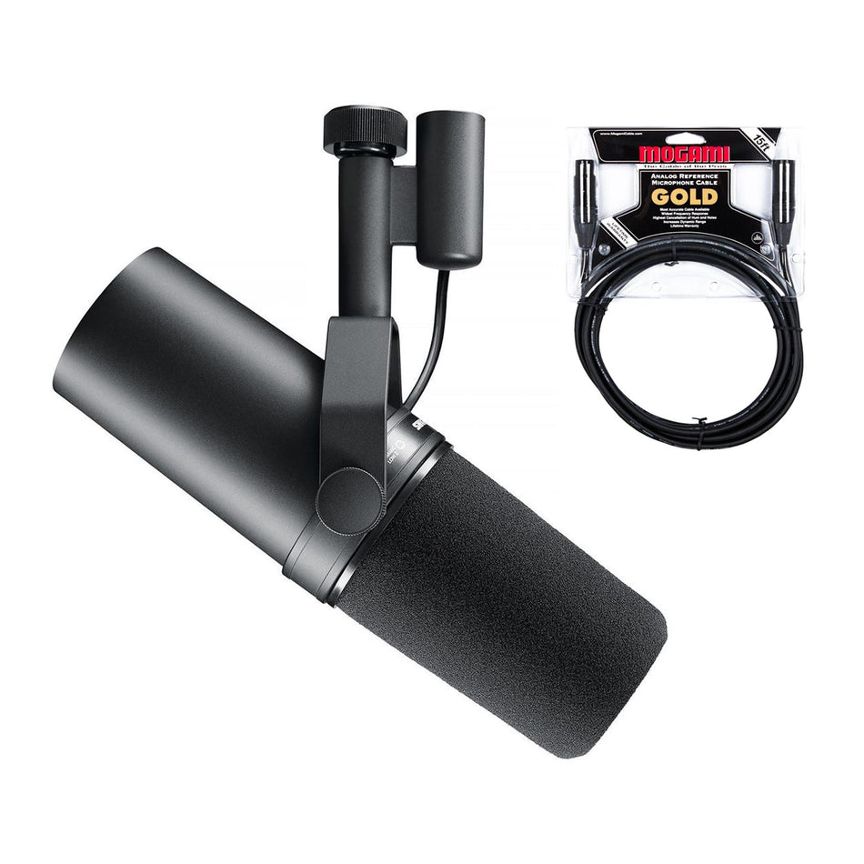 Shure SM7B Dynamic Broadcast Microphone Bundle with Mogami Gold Studio XLR Cable