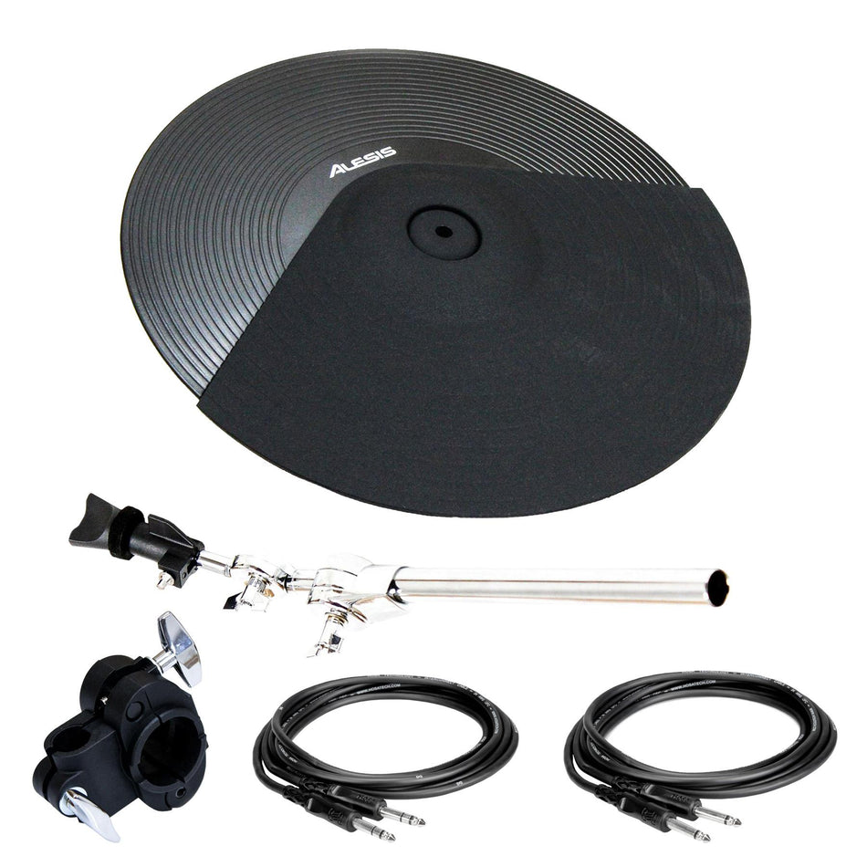 Alesis 14" Triple Zone Cymbal Pad Bundle with Support Arm, Clamp, Cables