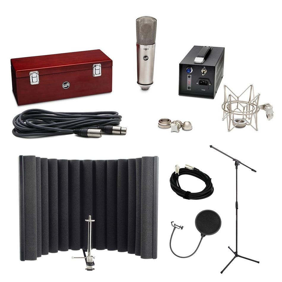 Warm Audio WA-67 Microphone w/ RF-X Shield, Pop Filter, Stand, Cable Bundle