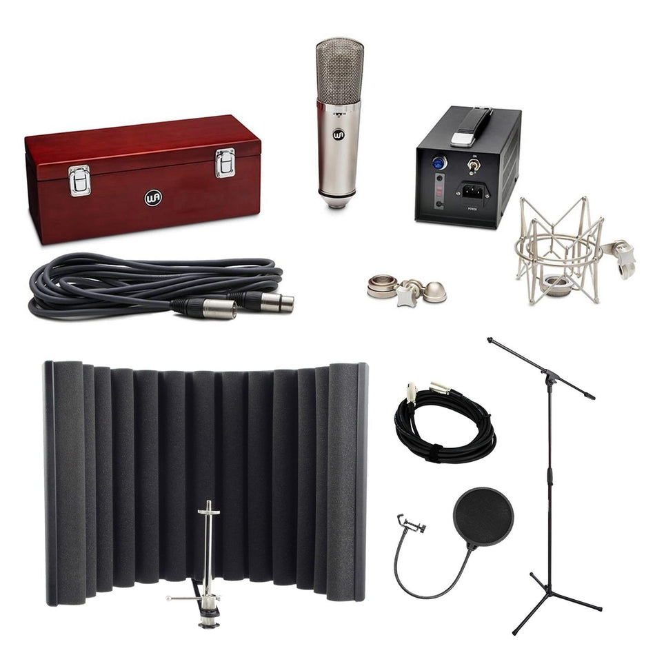 Warm Audio WA-67 Microphone Bundle with RF-X Shield, Pop Filter, Stand, Cable