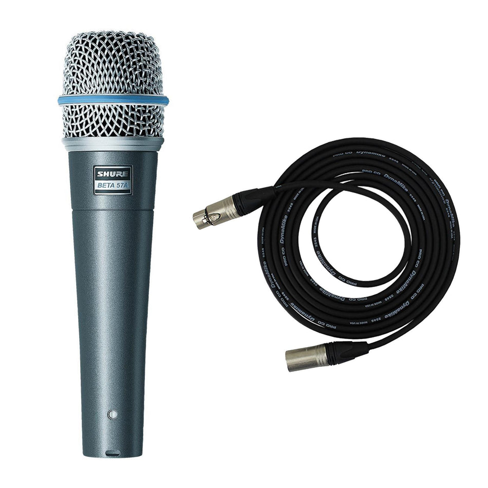 Shure Beta 57A Dynamic Microphone Bundle with Pro Co XLR Cable