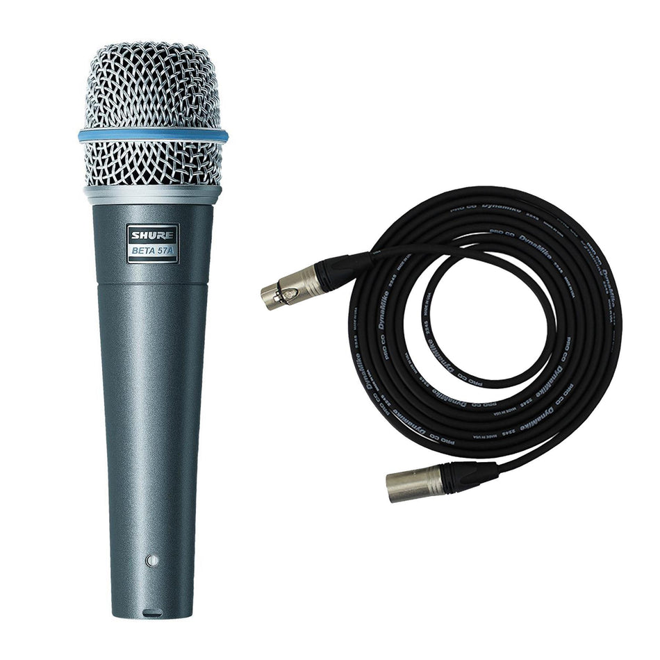 Shure Beta 57A Dynamic Instrument Microphone Bundle with Pro Co XLR Cable