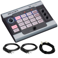 Zoom V3 Multi-Effects Vocal Processor Bundle with XLR Cable & TRS Cables