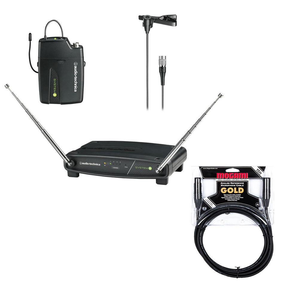 Audio-Technica ATW-901a/L Lavalier Wireless System Bundle with Mogami Gold Cable