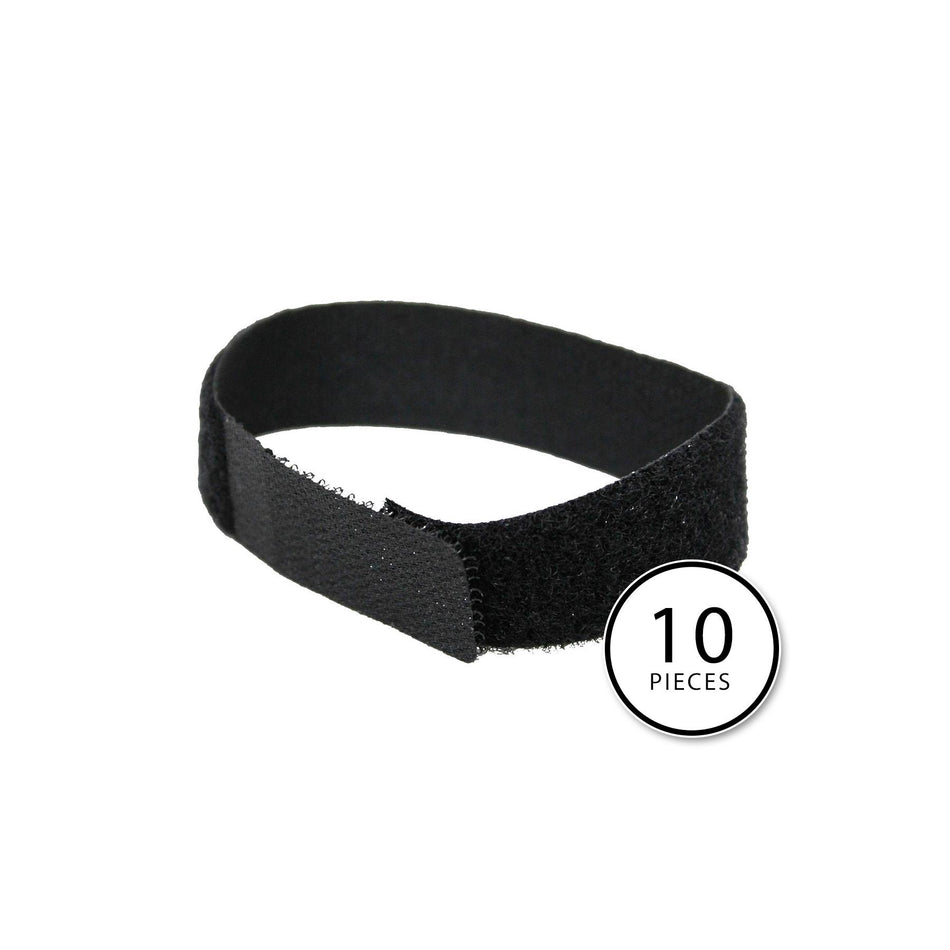 10-pack Black Alesis Hook & Loop Cable Tie Down Straps