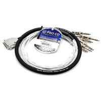 ProCo Excellines DA88BQ-5 8-Channel DB25 to 1/4" TRS Balanced Analog Audio Snake, 5-Foot