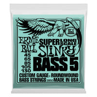 Ernie Ball 2850 Slinky Bass 5 Nickel Wound Super Long Scale 5-String Electric Bass Guitar Strings (45-130 Gauge)
