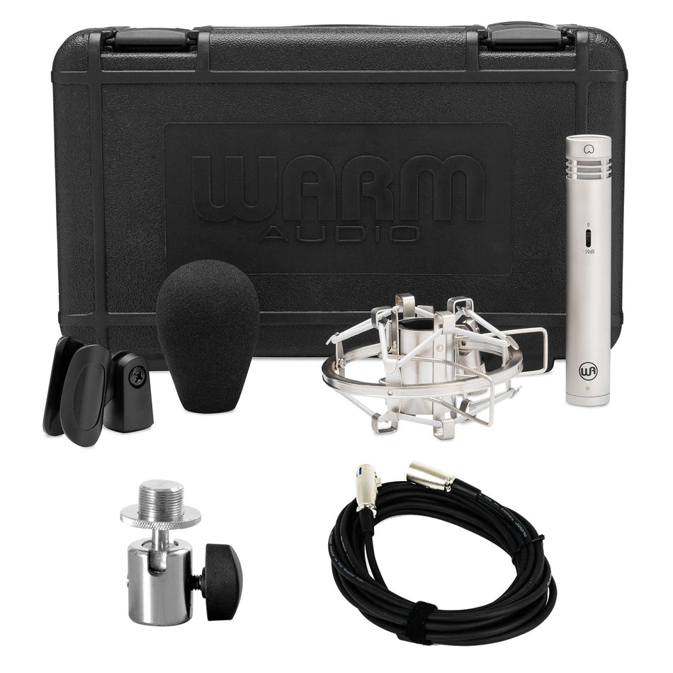 Warm Audio WA-84 Nickel Microphone w/ Ball Joint Adapter & 20-foot XLR Mic Cable