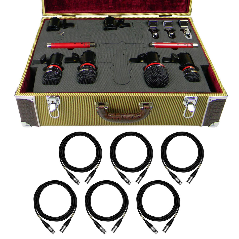 Avantone CDMK-6 6-Mic Drum Microphone Kit Bundle with 6 Mogami XLR Cables