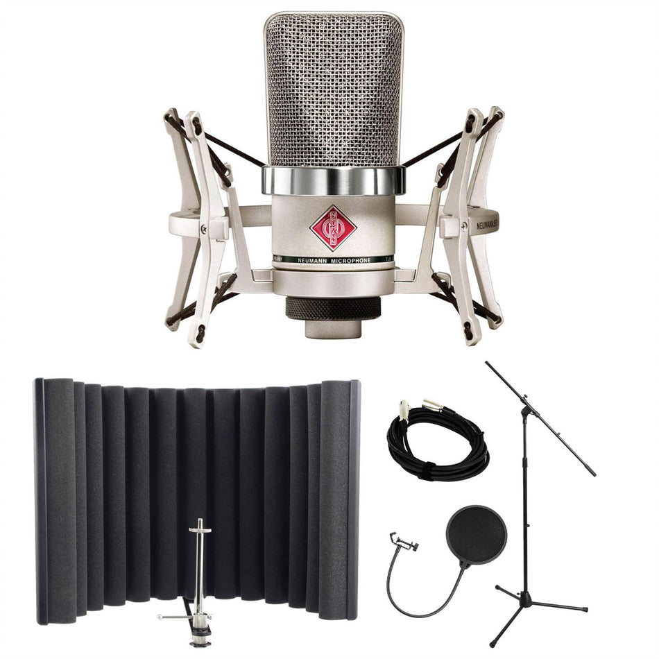 Neumann TLM 102 Nickel Microphone Studio Set Bundle with RF-X, Pop Filter, Stand & Cable