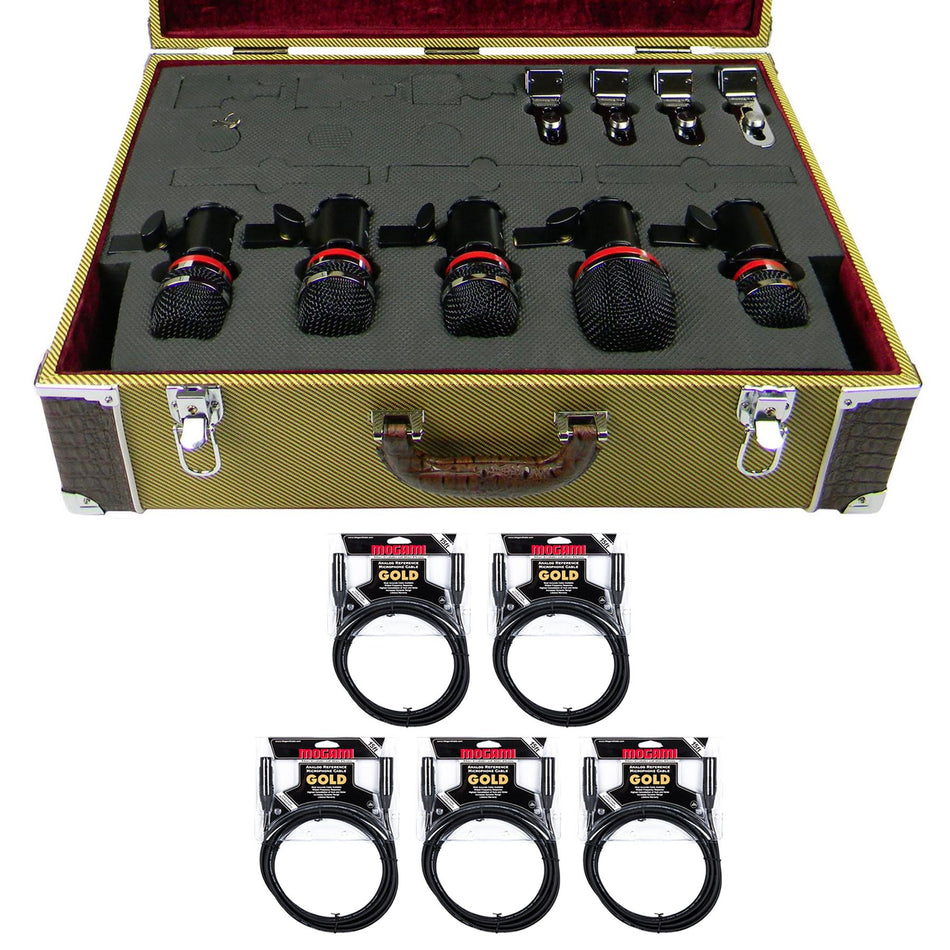 Avantone CDMK-5 Drum Microphone Kit Bundle with 5 Mogami Gold Studio Cables
