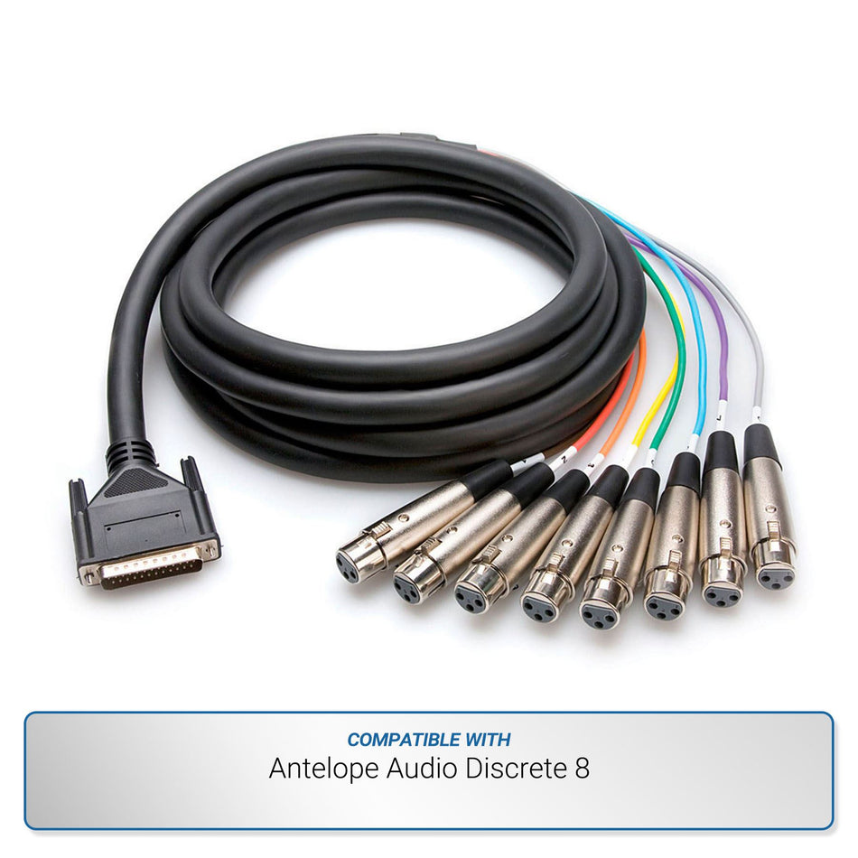 Hosa 15-foot 8-Channel DB25 to XLRF Analog Snake for Antelope Audio Discrete 8