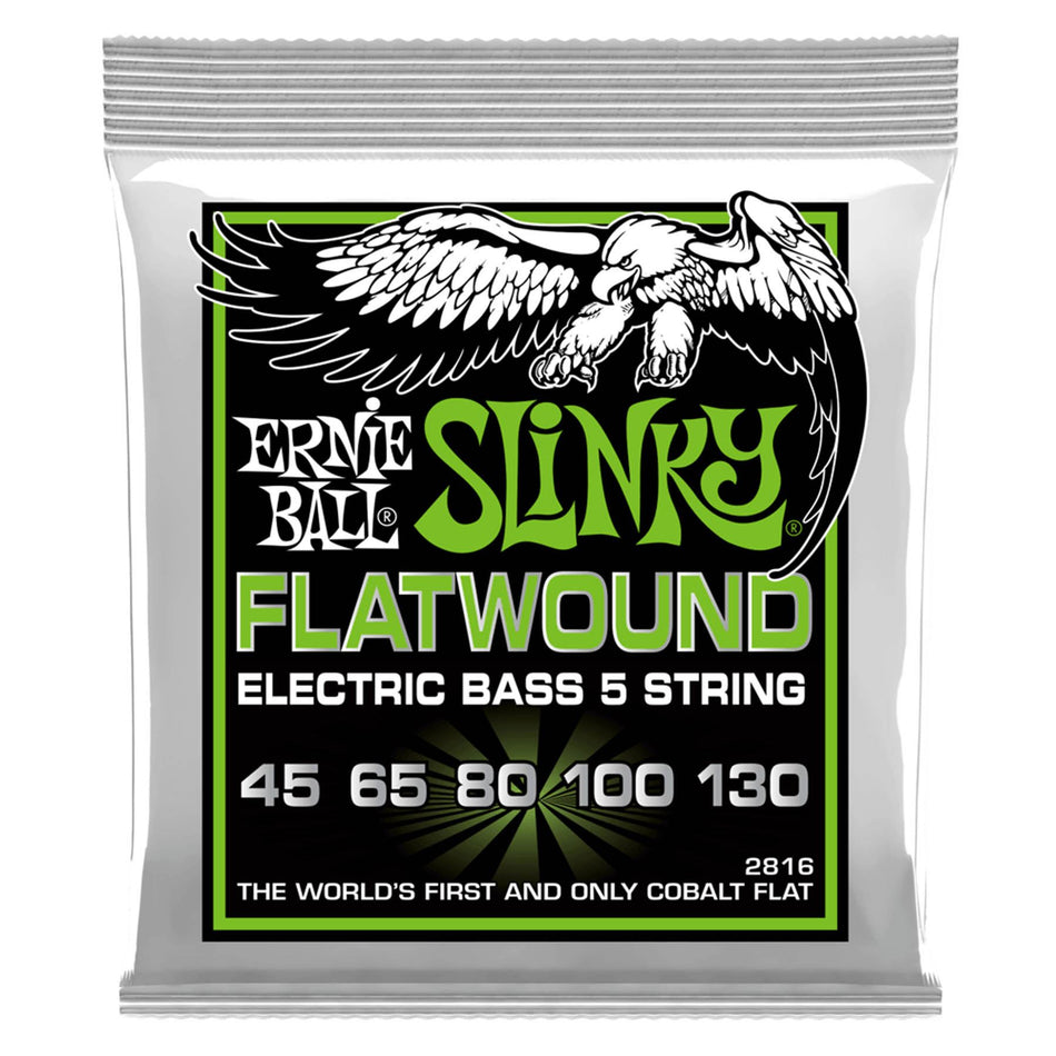 Ernie Ball P02816 Regular Slinky 5-String Flatwound Electric Bass Strings