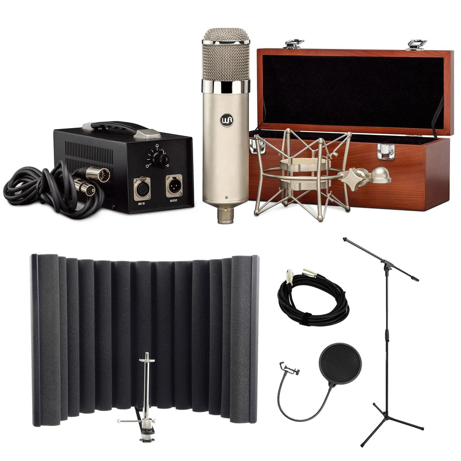 Warm Audio WA-47 Microphone Bundle with RF-X Shield, Pop Filter, Stand, Cable
