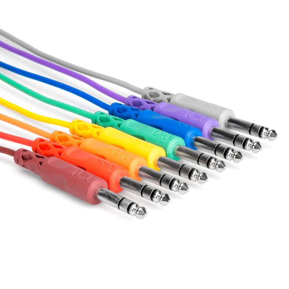 Hosa 8-pack of 1.5-foot 1/4" TRS Balanced Patch Cables CSS-845