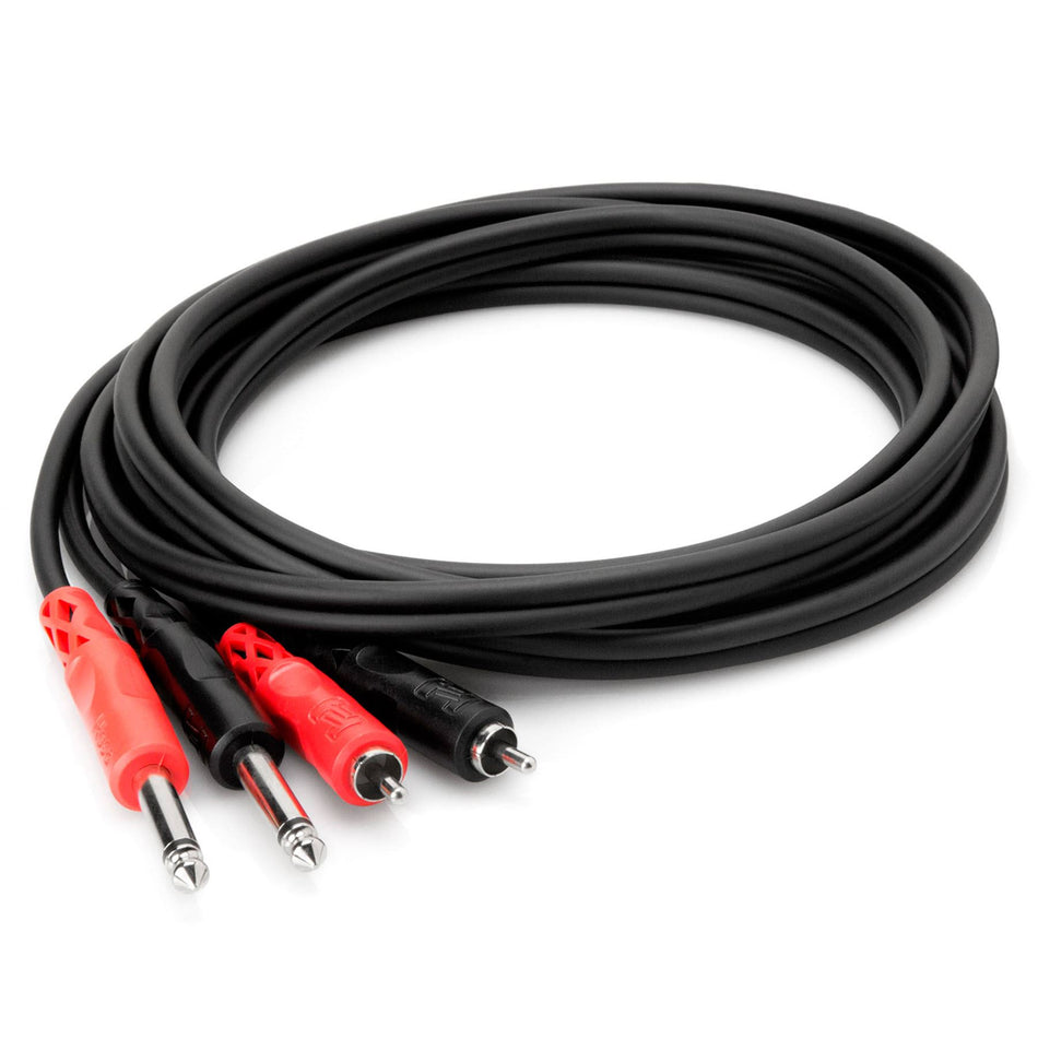 Hosa CPR-204 12-Foot Dual 1/4" TS to Dual RCA Cable CPR204 Stage Studio Cord