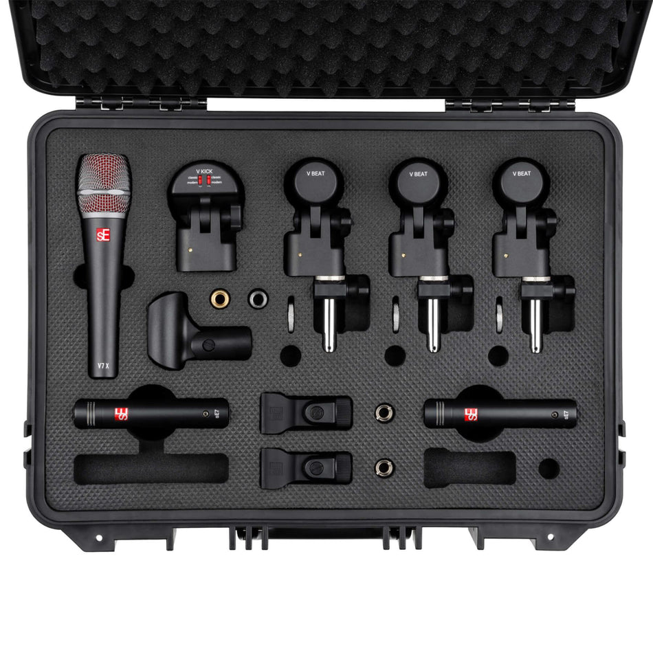 sE Electronics V-PACK-US-CLUB V Pack Drum Mic Kit w/ Case V Kick V Beat V7 X SE7