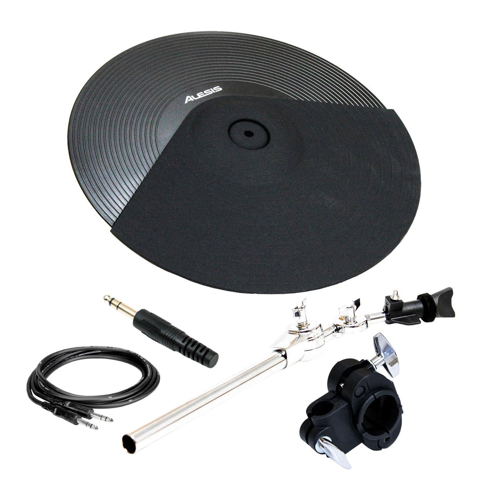 Alesis 14" 3-Zone Cymbal Pad Bundle with Support Arm, Clamp, Cable, Dummy Plug