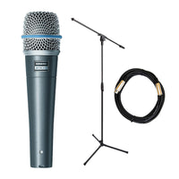 Shure Beta 57A Dynamic Instrument Microphone Bundle with Stand & XLR Cable