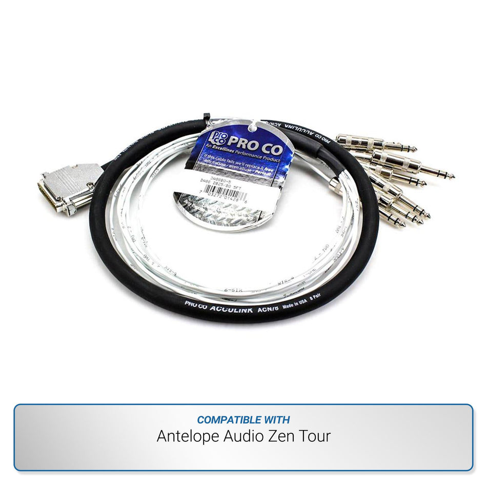 Pro Co 5-foot 8-Channel DB25 to TRS Analog Snake for Antelope Audio Zen Tour