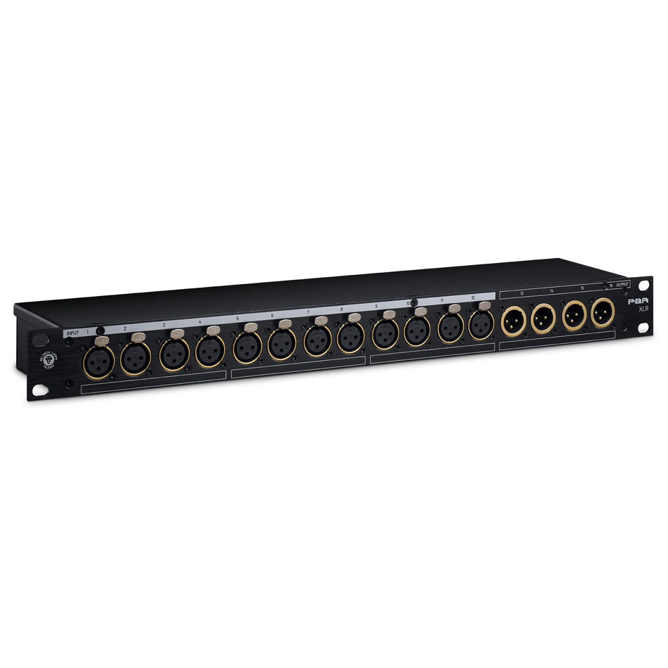 Black Lion Audio PBR XLR Rackmount 16-Point Gold Plated XLR Patchbay