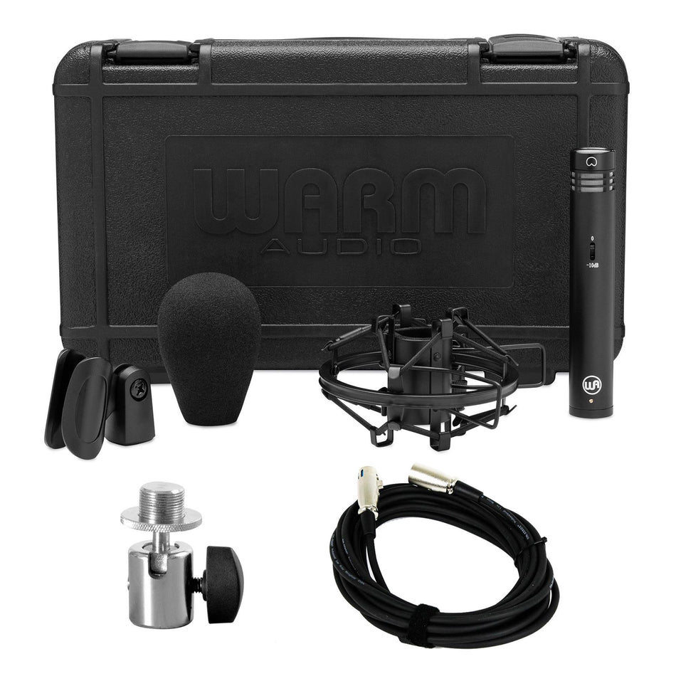 Warm Audio WA-84 Black Microphone w/ Ball Joint Adapter & 20-foot XLR Mic Cable