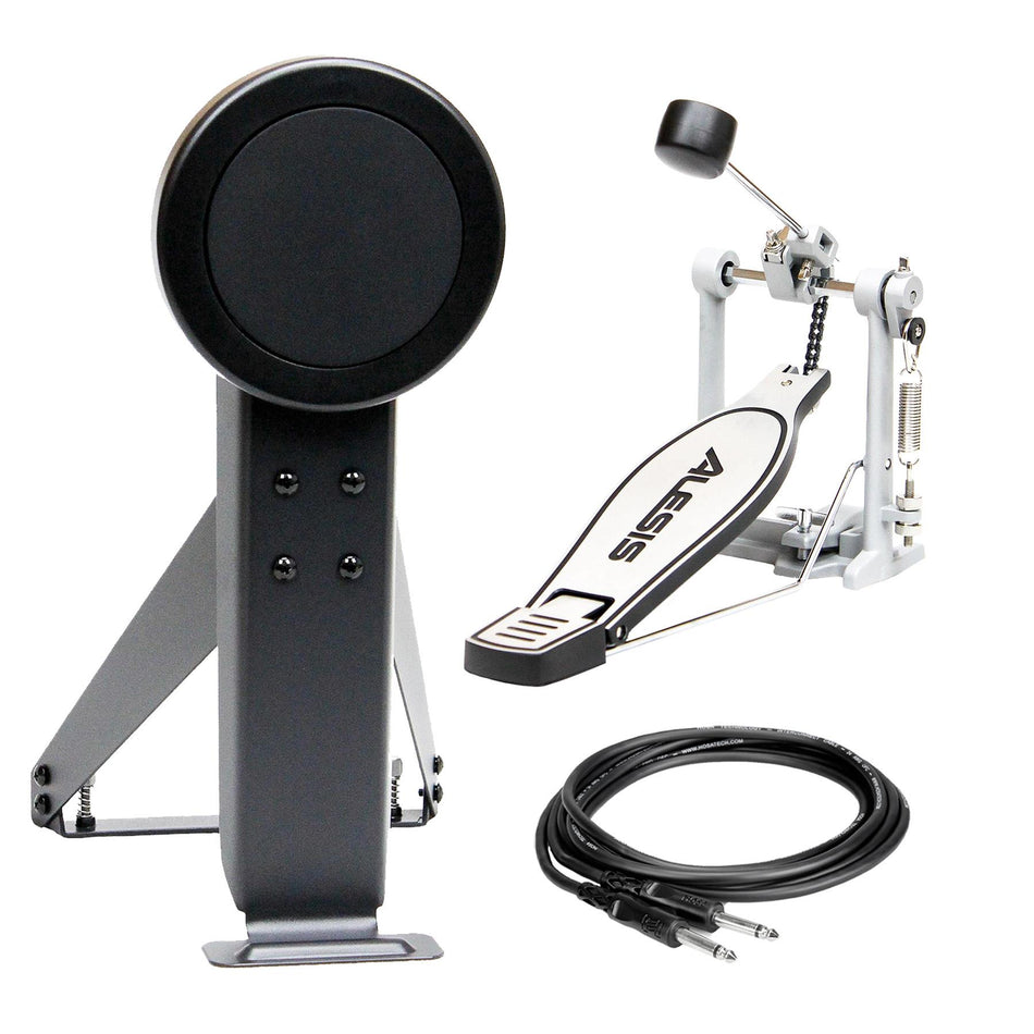 Alesis 6" Kick Drum Pad Bundle with Kick Pedal, 1/4" TS Cable