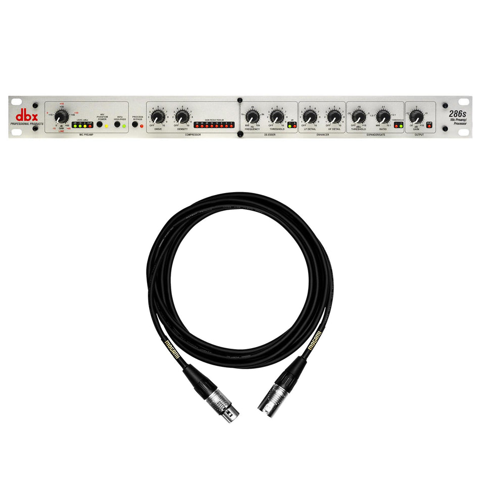 DBX 286S w/ Premium Mogami 15-foot CorePlus XLR Cable Bundle