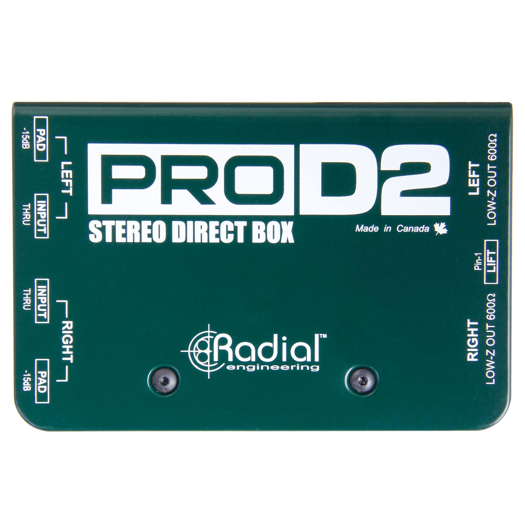 Radial Engineering ProD2 Stere Passive Direct Box Bundle with