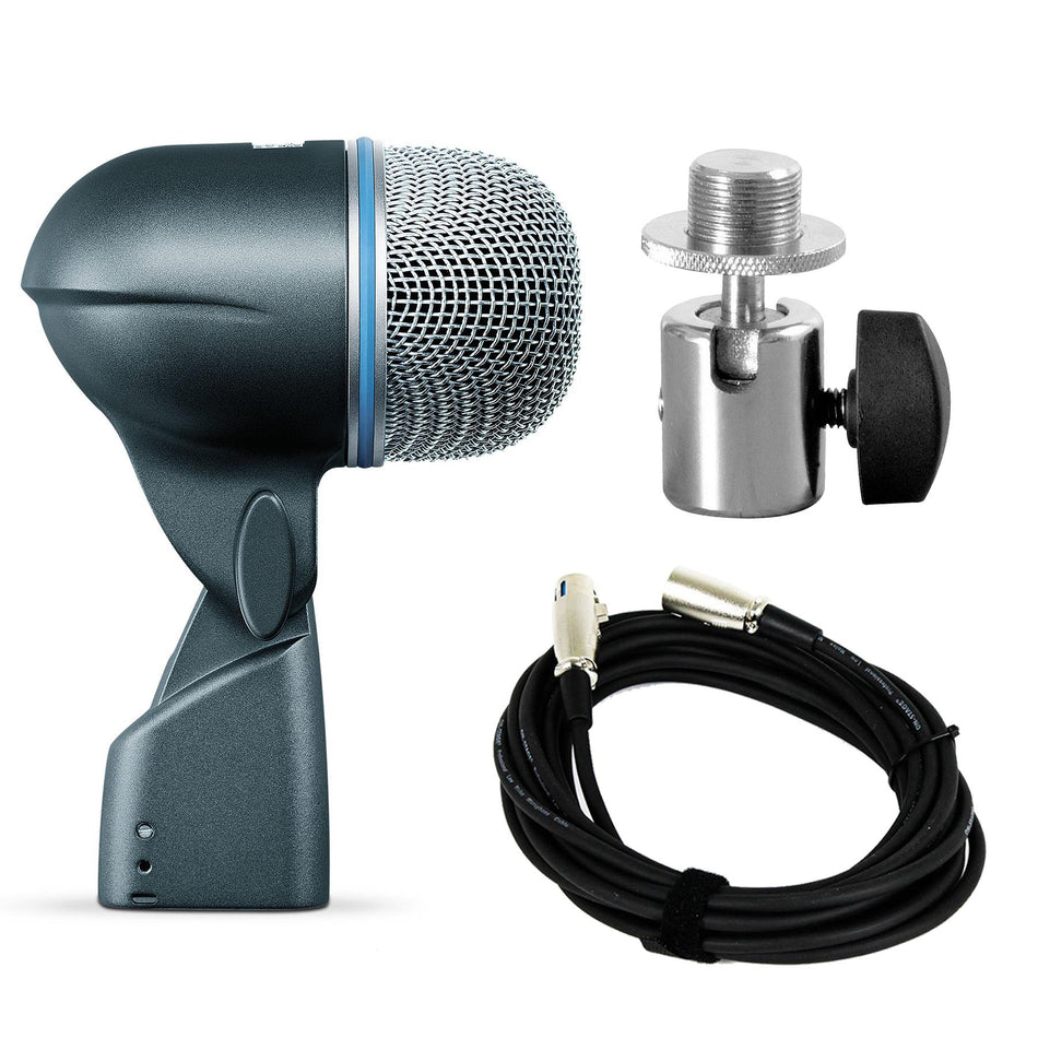 Shure Beta 52A Microphone w/ On-Stage MM01 Ball Joint Adapter & XLR Cable Bundle