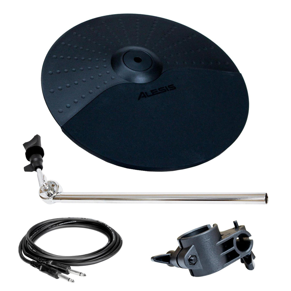 Alesis 10" Single-Zone Cymbal Pad w/ Support Arm, Clamp, 1/4" TS Cable Bundle