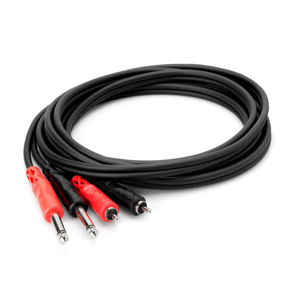 Hosa 6' Dual RCA to 1/4" TS Stereo Cable - CPR-202 6-foot 2-meter